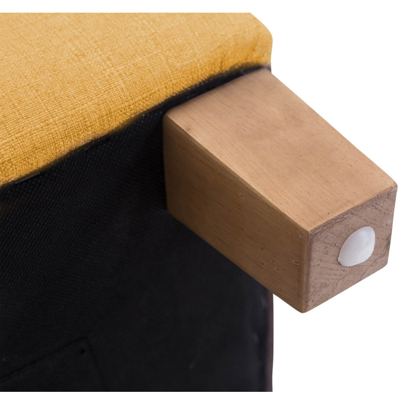 Pouf repose-pieds carré jaune en...
