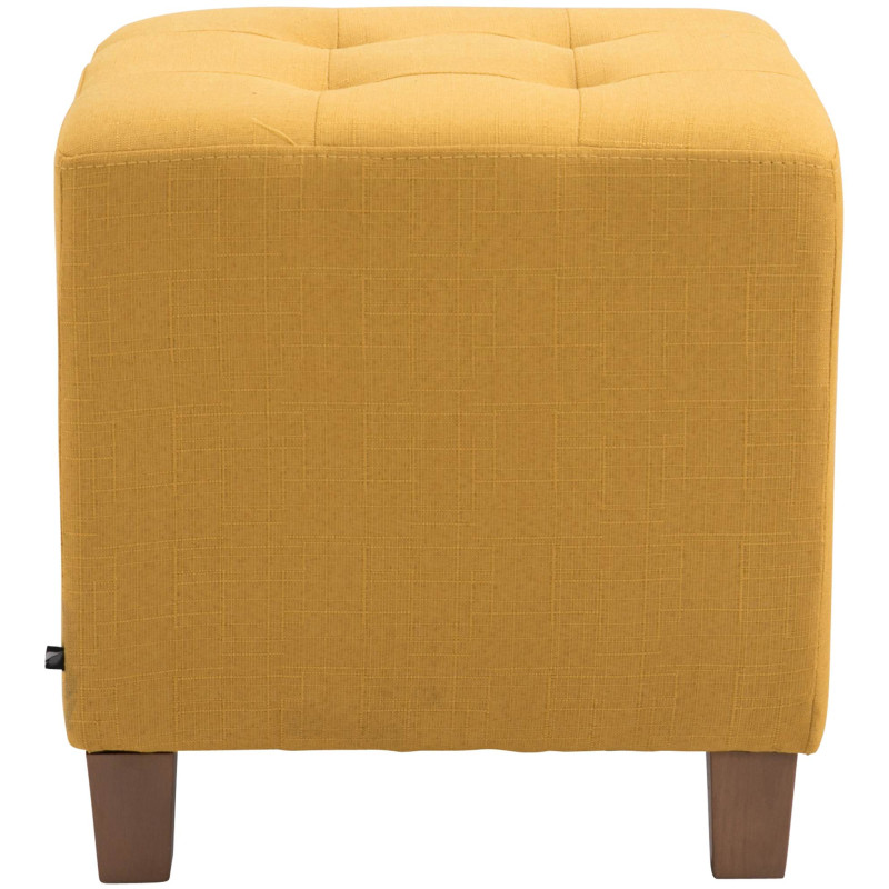 Pouf repose-pieds carré jaune en...