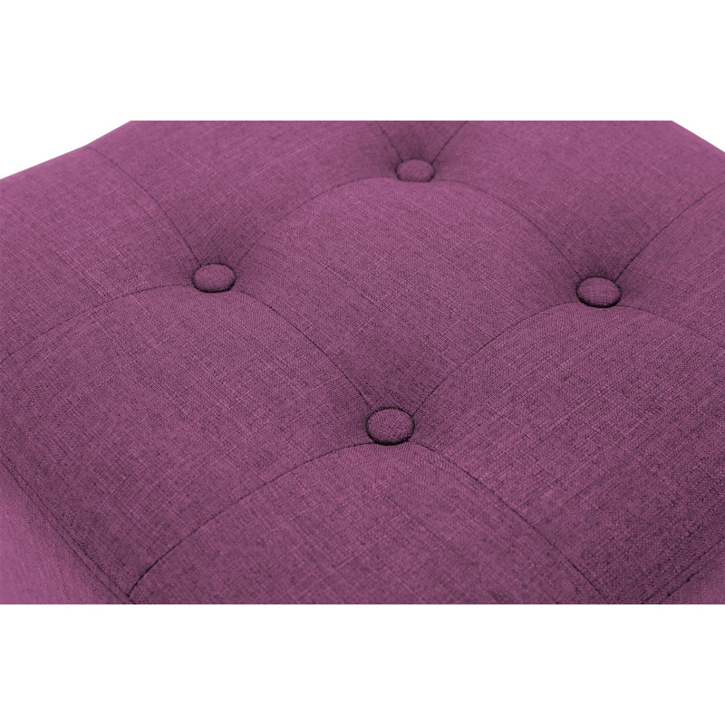 Pouf repose-pieds carré lilas en...