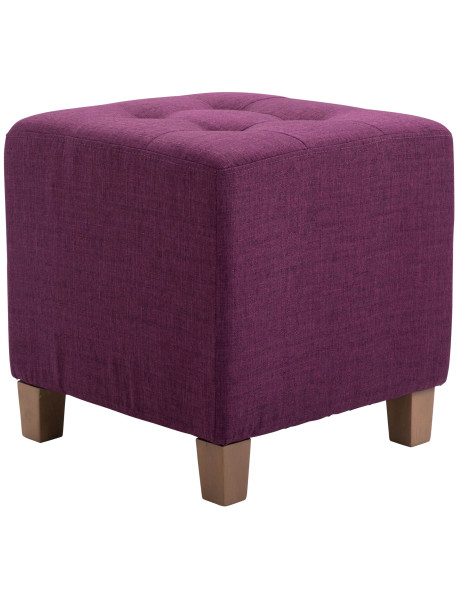 Pouf repose-pieds carré lilas en polyester et bois 45 x...