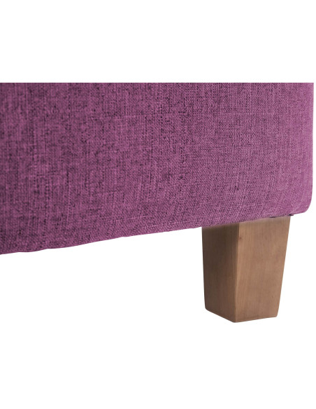 Pouf repose-pieds carré lilas en polyester et bois 45 x 45 x 46 cm Varenne