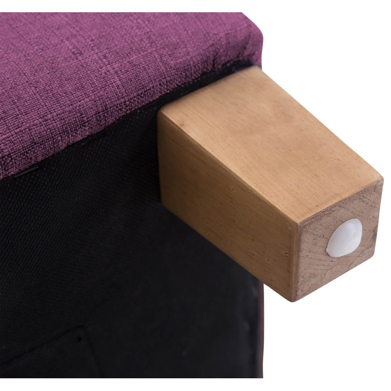 Pouf repose-pieds carré lilas en...