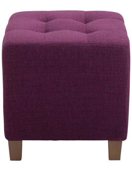 Pouf repose-pieds carré lilas en polyester et bois 45 x 45 x 46 cm Varenne