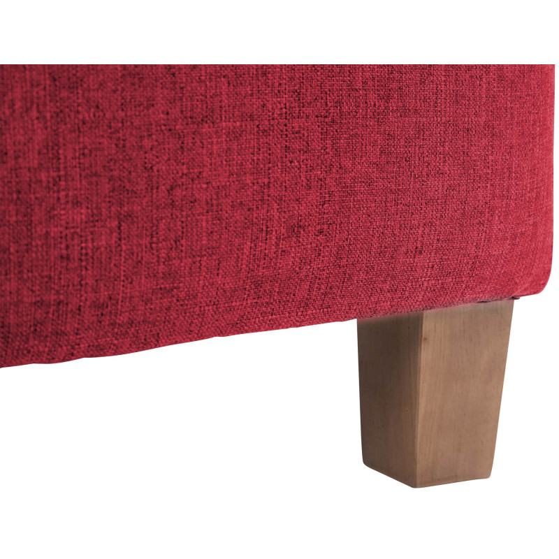 Pouf repose-pieds carré rouge en...