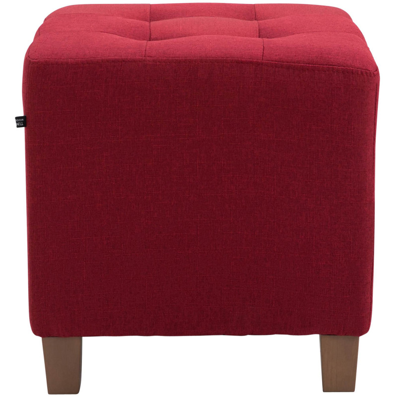 Pouf repose-pieds carré rouge en...