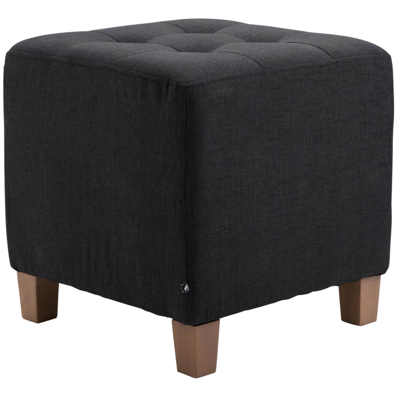 Pouf repose-pieds carré noir en...