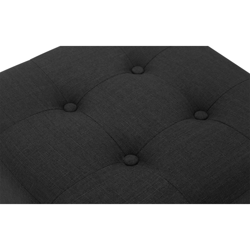 Pouf repose-pieds carré noir en...