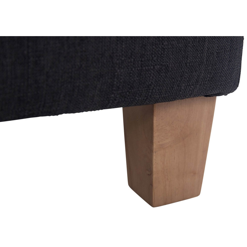 Pouf repose-pieds carré noir en...