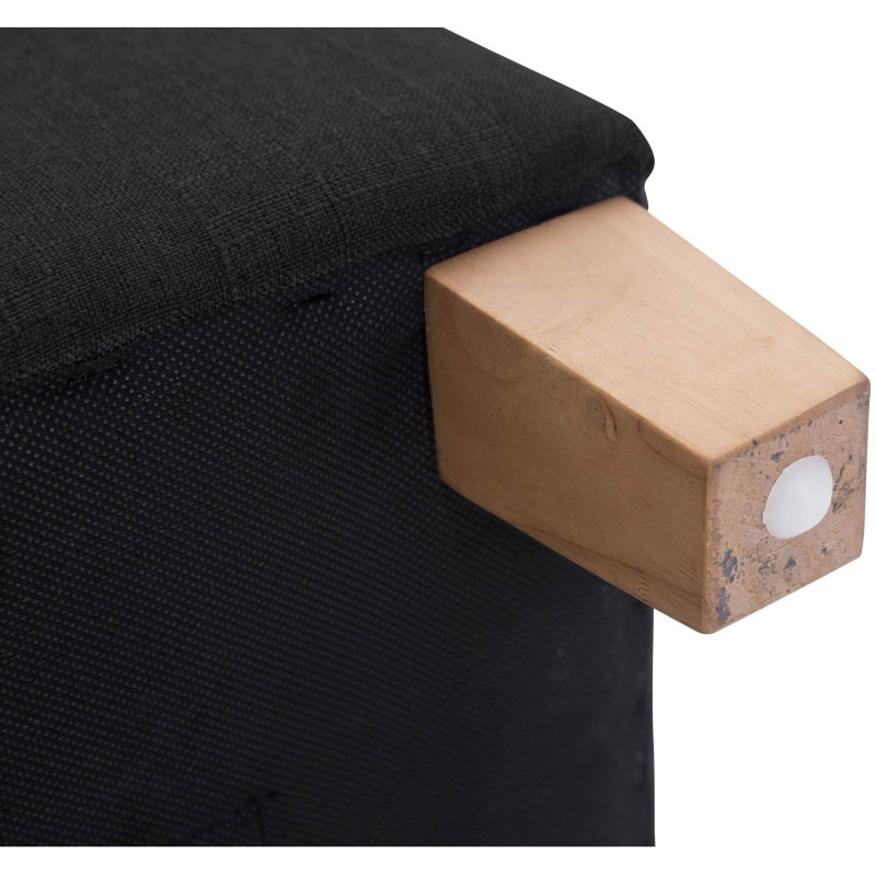 Pouf repose-pieds carré noir en...
