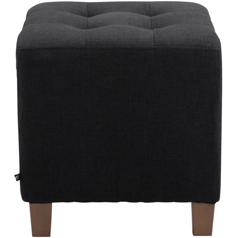 Pouf repose-pieds carré noir en...