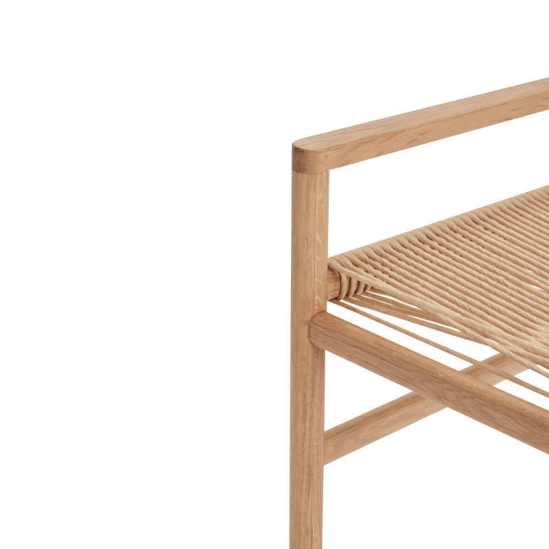 Banc naturel en chêne et corde de...