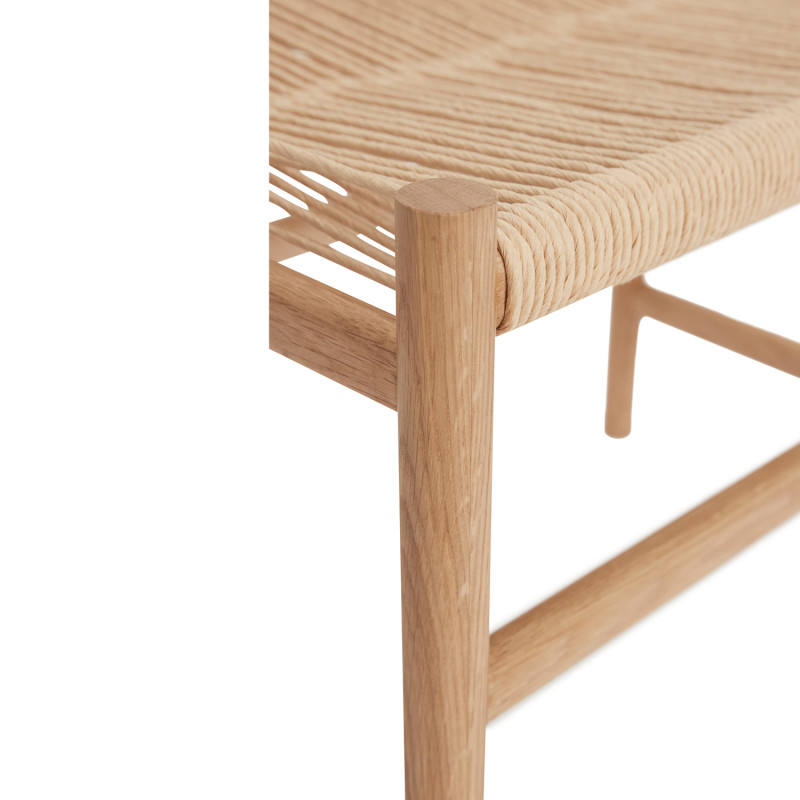 Banc naturel en chêne et corde de...