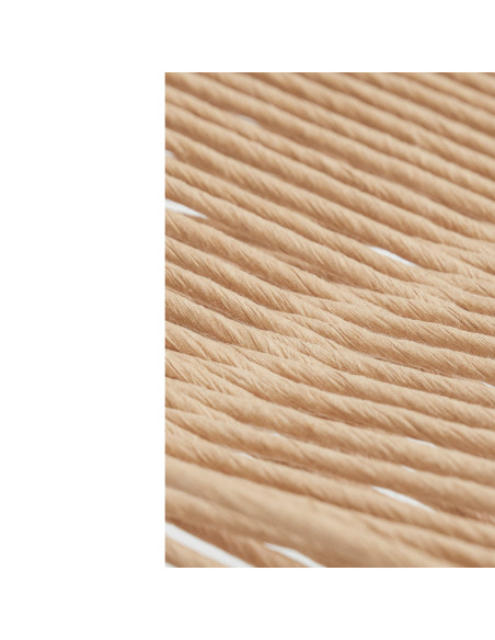 Banc naturel en chêne et corde de papier 60 x 40 x 55 cm Heritage