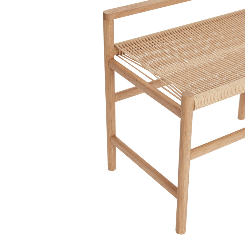 Banc naturel en chêne et corde de...