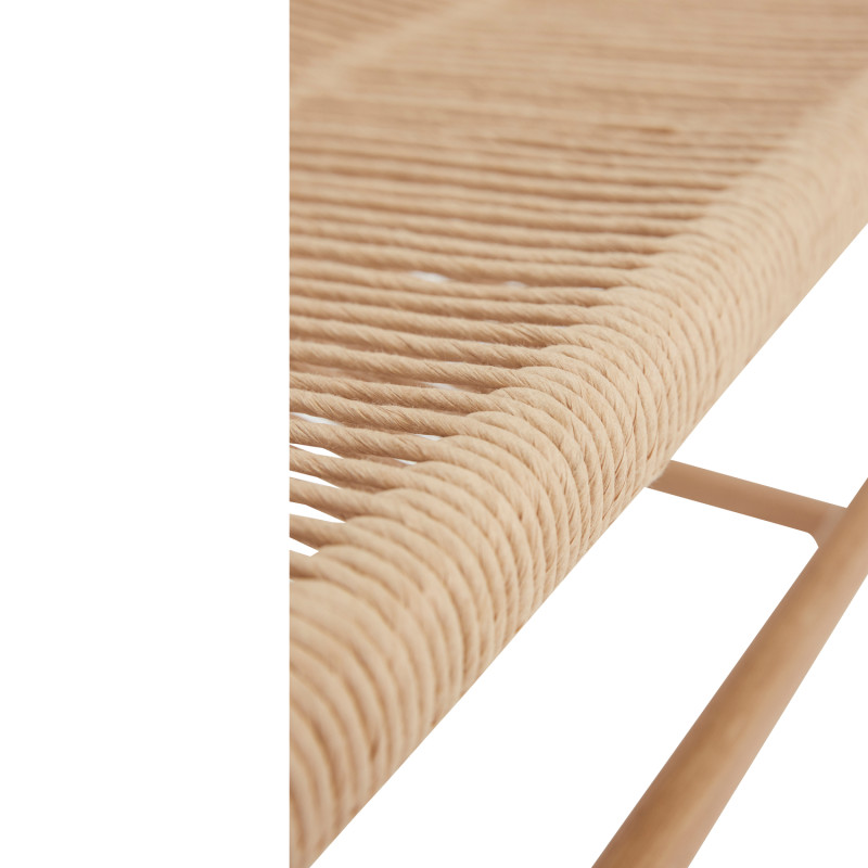 Banc naturel en chêne et corde de...