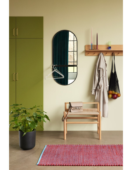 Banc naturel en chêne et corde de papier 60 x 40 x 55 cm Heritage
