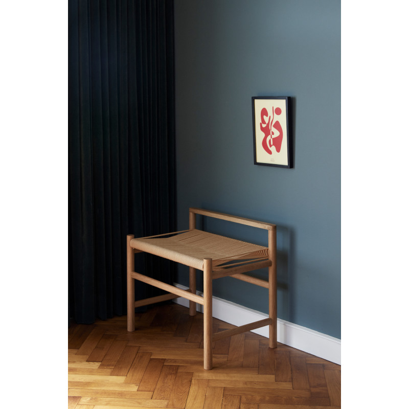 Banc naturel en chêne et corde de...