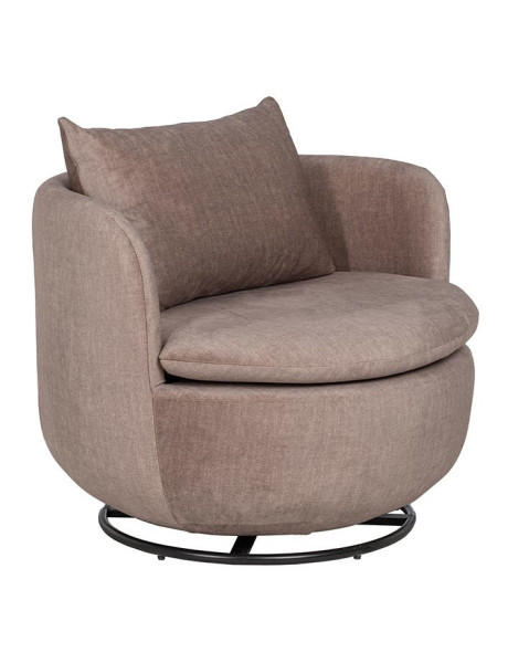 Fauteuil pivotant taupe en tissu 100% polyester avec...
