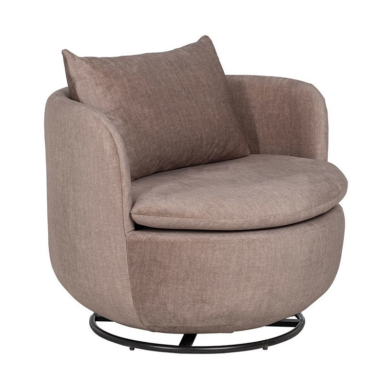 Fauteuil pivotant taupe en tissu 100%...