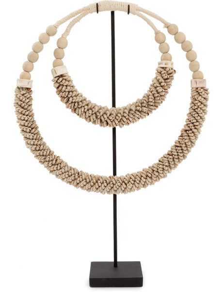 Décoration collier de coquillages sur pied naturel 55 cm The Double