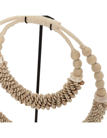Décoration collier de coquillages sur pied naturel 55 cm The Double