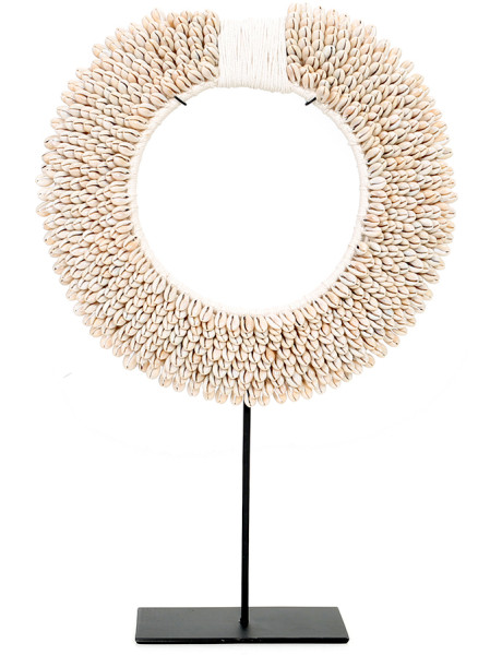 Décoration coquillages sur pied blanc 45 cm The Papua