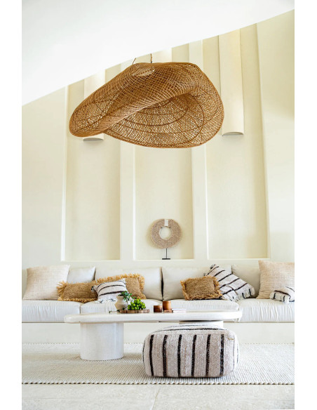 Décoration coquillages sur pied blanc 45 cm The Papua