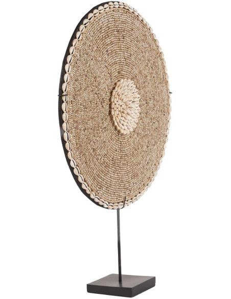Décoration coquillages naturel blanc sur pied 55 cm The Shell Guadeloupe