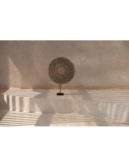 Décoration coquillages naturel blanc sur pied 55 cm The Shell Guadeloupe