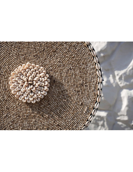 Décoration coquillages naturel blanc sur pied 55 cm The Shell Guadeloupe