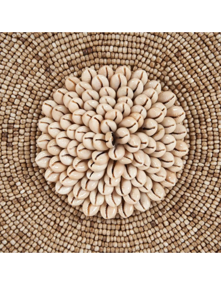 Décoration coquillages naturel blanc sur pied 55 cm The Shell Guadeloupe