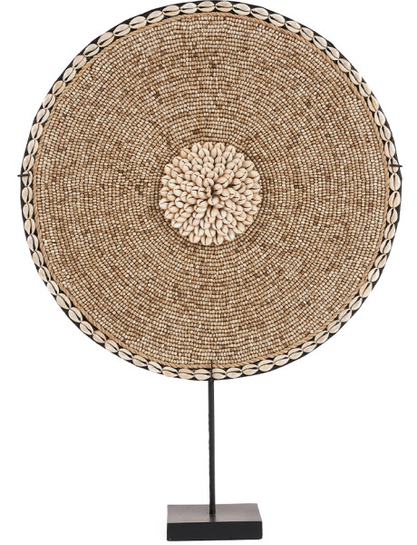 Décoration coquillages naturel blanc sur pied 55 cm The Shell Guadeloupe