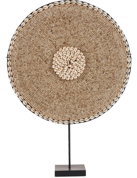 Décoration coquillages naturel blanc sur pied 55 cm The Shell Guadeloupe