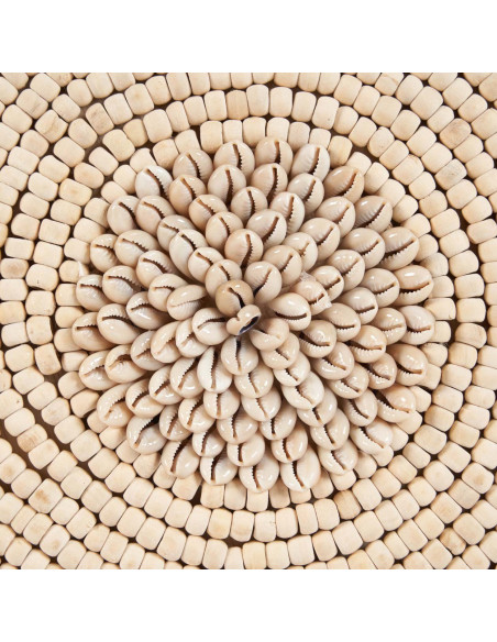 Décoration coquillages naturel blanc sur pied 40 cm The Shell Martinique