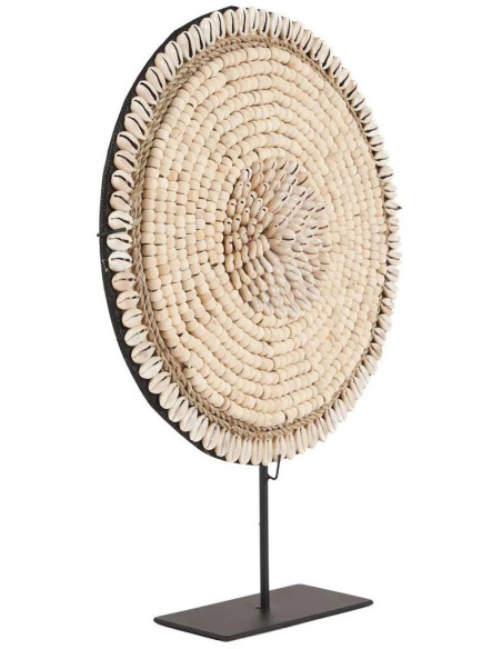 Décoration coquillages naturel blanc sur pied 40 cm The Shell Martinique