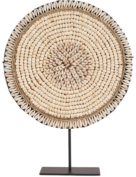 Décoration coquillages naturel blanc sur pied 40 cm The Shell Martinique