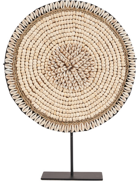 Décoration coquillages naturel blanc sur pied 40 cm The Shell Martinique