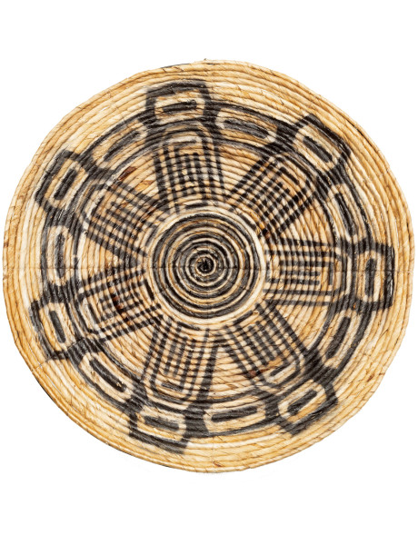 Décoration murale ronde en feuille de palmier naturel...