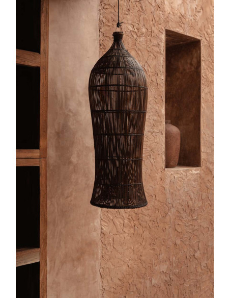 Abat-jour suspension en bambou noyer foncé 82 cm The Oasis Tower