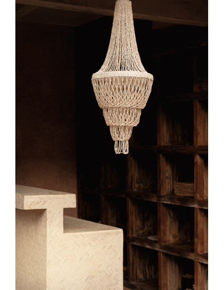 Lustre suspension en coquillages naturels 80 cm The Ocean Tower