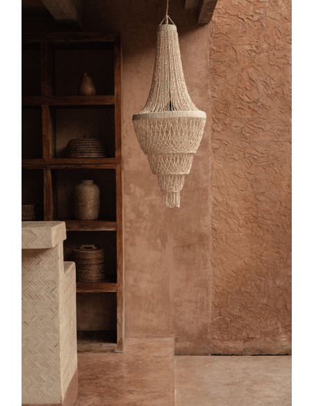 Lustre suspension en coquillages naturels 80 cm The Ocean Tower