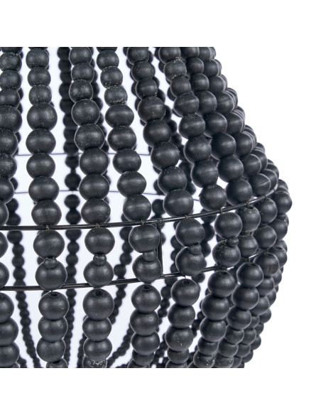 Lustre suspension en perles de bois noir 75 cm The Teardrop