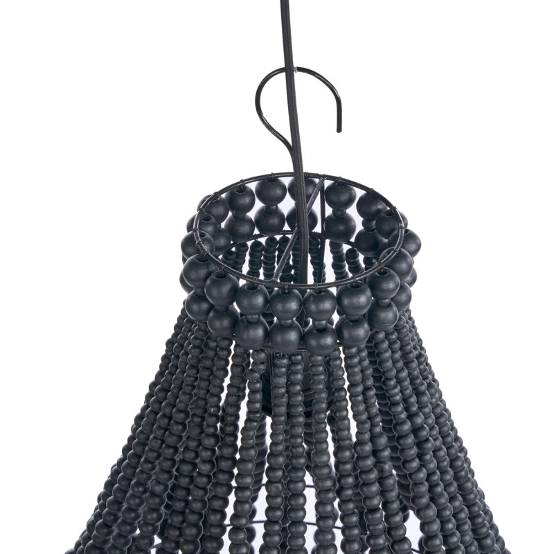 Lustre suspension en perles de bois...