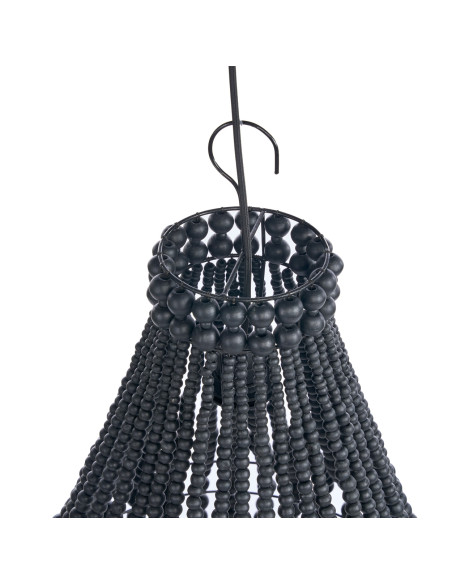 Lustre suspension en perles de bois noir 75 cm The Teardrop