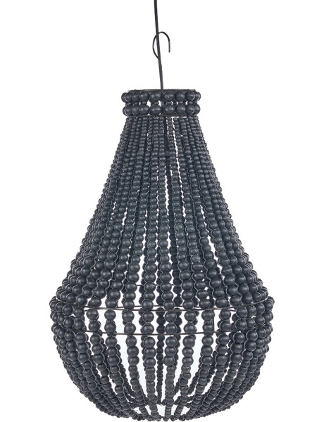 Lustre suspension en perles de bois noir 75 cm The Teardrop