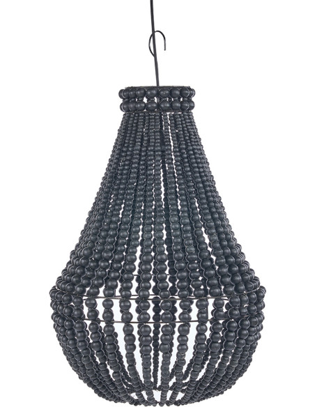 Lustre suspension en perles de bois noir 75 cm The Teardrop
