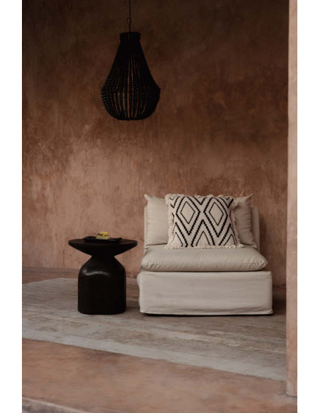 Lustre suspension en perles de bois noir 75 cm The Teardrop
