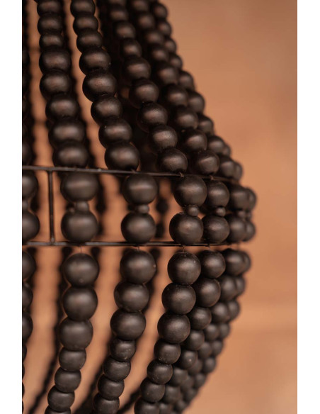 Lustre suspension en perles de bois noir 75 cm The Teardrop