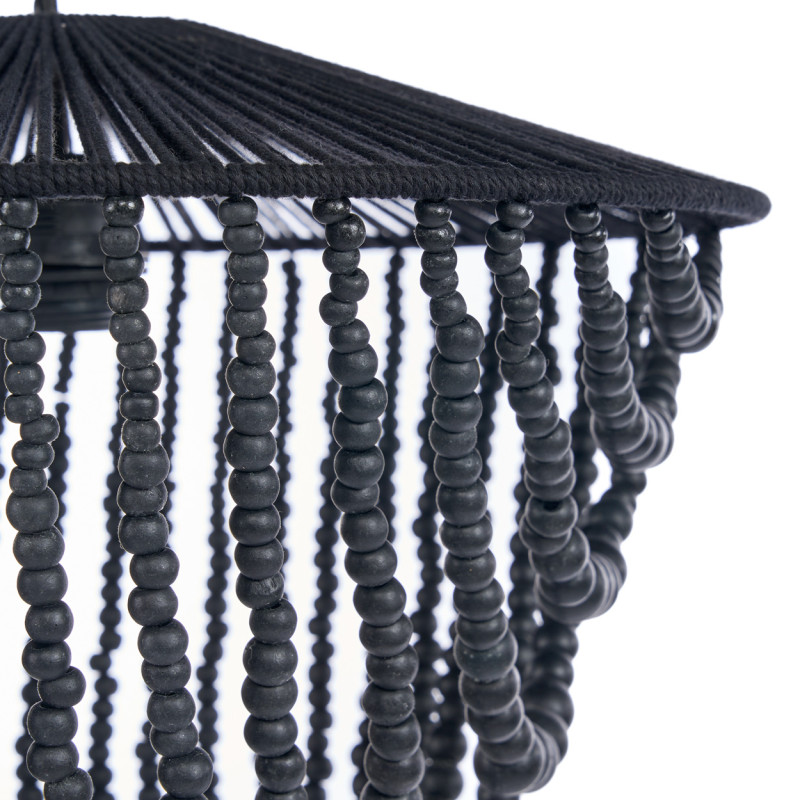 Lustre suspension en perles de bois...