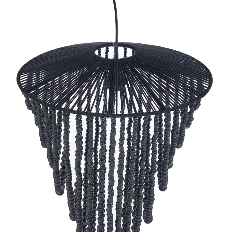 Lustre suspension en perles de bois...